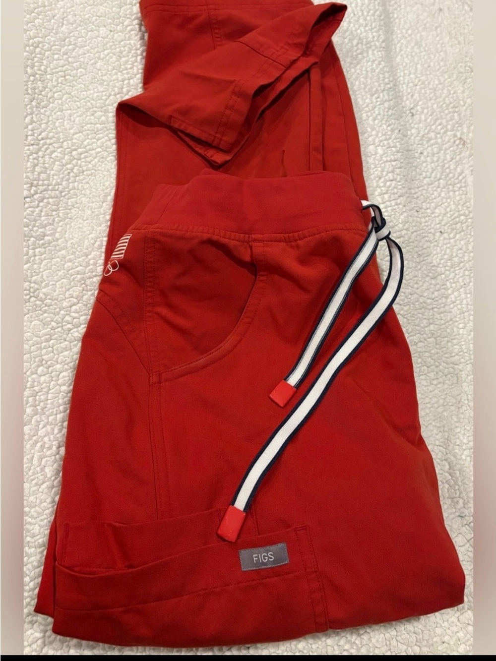 FIGS woman Olympic Red scrub pants